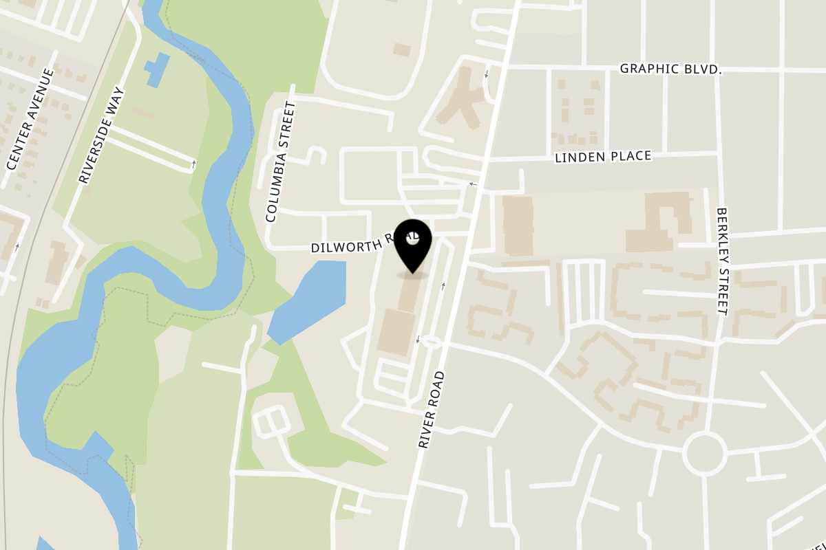 Map showing the location of Roman Pizza & Restaurant on 858 River Rd in New Milford